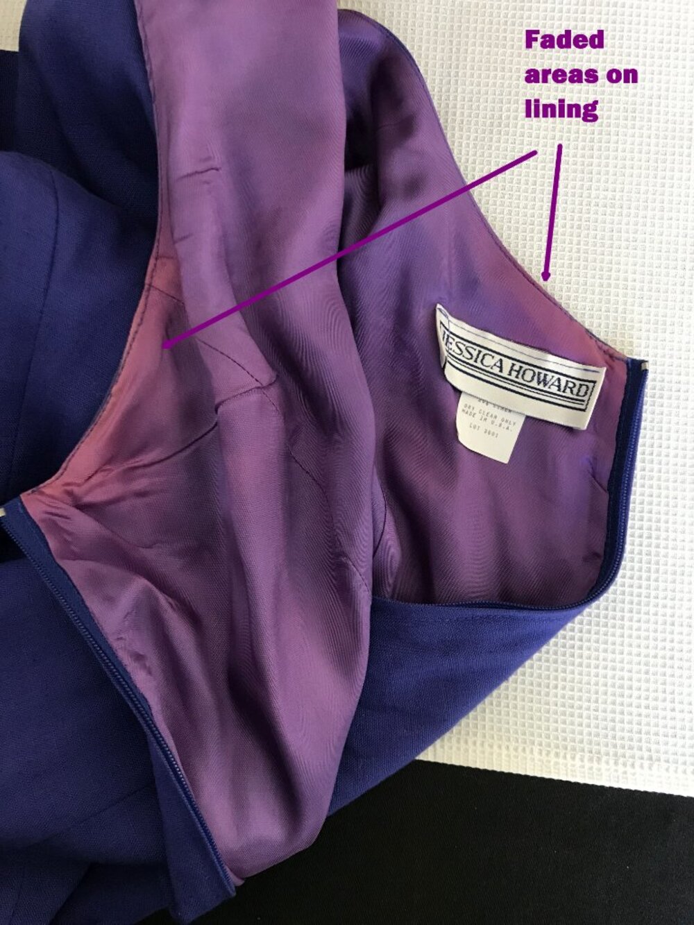 Vintage Jessica Howard Purple Midi with Lace Up Back & Side Zip, Size 8 - Picture 10 of 15
